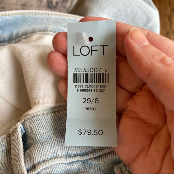 Loft Women’s NWT high waist skinny distressed ankle light wash jeans size 29/8P - Picture 8 of 9